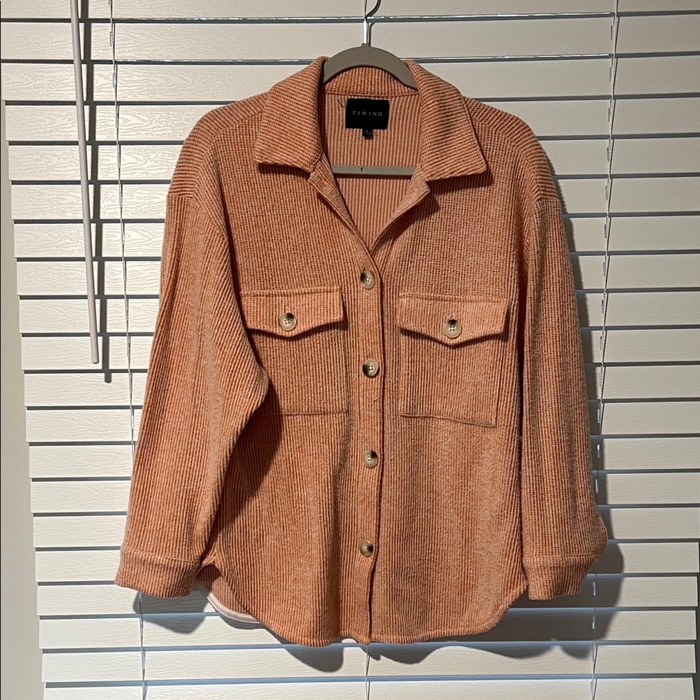 Timing Women's Button Down Shirt - Peach